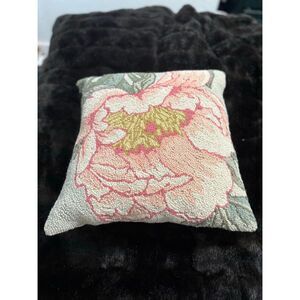 PEKING HANDICRAFT PILLOW FLOWER SPRING GARDEN ZIPPER CLOSURE WOOL